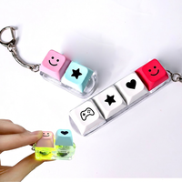 Porte-clés personnalisé en acrylique pour interrupteur de clavier avec logo DIY, impression UV, style dessin animé, capuchon de touche en alliage et relief de touche