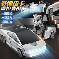 Coche de Control Remoto 2.4G, Juguete RC, Transformación con una Sola Tecla, Coche Robot con Luz, Rotación de 360 Grados