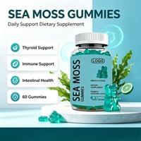 Gummies véganes personnalisées OEM à la mousse de mer, saveur fruitée, 60 unités, saveur baies, faible MOQ, supplément sous marque privée
