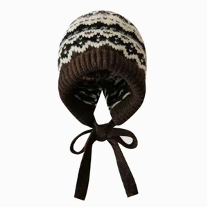 Bonnet tricoté style coréen <span class=keywords><strong>pour</strong></span> femme, protection des <span class=keywords><strong>oreilles</strong></span>, avec <span class=keywords><strong>bandeau</strong></span> large et ample, idéal <span class=keywords><strong>pour</strong></span> l'hiver et les tenues décontractées – Vente chaude OEM/ODM - Product Image 3