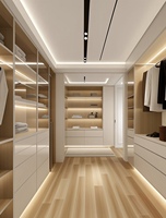 Armoire sur mesure de luxe en laque pour chambre à coucher, dressing en bois pour villa - Nouveauté promotionnelle
