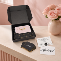 Boîte d'emballage personnalisée en gros, carte de remerciement, ensemble de cartes de visite, logo personnalisé en feuille d'or, forme personnalisée, OEM