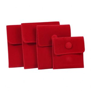 Pochette en velours personnalisable et recyclable avec fermeture à bouton pour boucles d'oreilles, bracelets, broches, bagues, montres et colliers – Vente en gros avec logo - Product Image 4