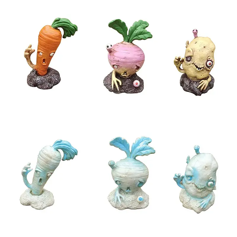 New Halloween Fruit and Vegetable Zombie Resin Crafts Outdoor Courtyard Ornaments Garden Decorations