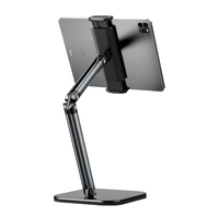 Support de bureau personnalisable en métal pour iPad et téléphone, support de diffusion en direct multifonctionnel, réglable en hauteur, support à selfie pour tablettes