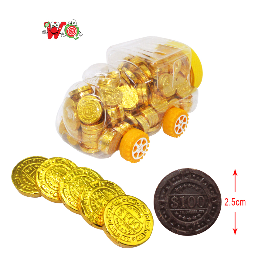 Shantou, оптовая продажа, золотая монета, сладкий шоколад в баночках для поездов