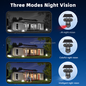 Hongglobal 9mp không dây năng lượng mặt trời Powered ngoài trời surveil PTZ CCTV Camera V380 <span class=keywords><strong>Pro</strong></span> ba ống kính 4 gam Sim thẻ an ninh 4 gam năng lượng mặt trời máy ảnh - Product Image 5