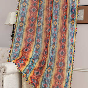 Rideaux de Bohème Géométrique Ombre Transparent-100% Polyester avec Glands Marocains pour Chambre/Salon/Café Filtre Sunlight - Product Image 4