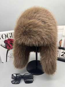 New Autumn and Winter Plush Solid Color <b>Faux</b> <b>Fur</b> Pullover <b>Hat</b> Fashionable Outdoor Street Versatile Warm <b>Hats</b> for Adults - Product Image 4