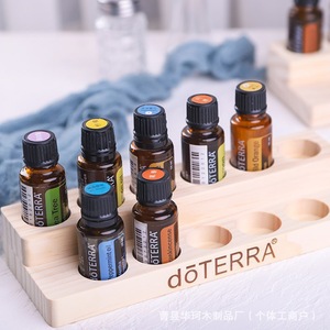 DoTERRA Essential Oil <b>Bottle</b> <b>Rack</b> Wooden <b>Storage</b> Organizer Desktop Display Stand Handmade Solid Wood - Product Image 1