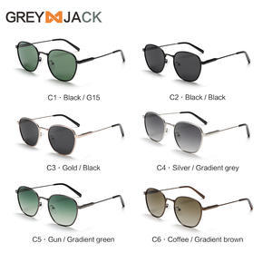 Lunettes de soleil Greyjack en métal, monture en acier inoxydable noir, verres TAC, protection UV400, style unisexe tendance - Product Image 3