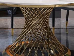 घर फर्नीचर शीर्ष भोजन कक्ष टेबल सेट आधुनिक डिजाइन सस्ते खाने की मेज कुर्सियों के साथ टेम्पर्ड ग्लास सौंदर्य प्रकार - Product Image 5