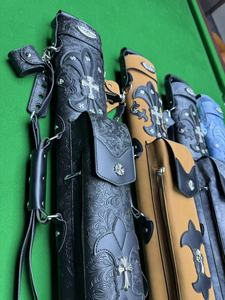 PU Leather Pool Cue Case 6 Hole Snooker Billiard Cue Bag with Shoulder Strap and Pocket for Club Travel - Product Image 4