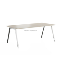Table de conférence de luxe en noyer, table de salle de réunion exécutive avec placage en bois