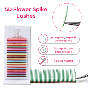 Extensions de <span class=keywords><strong>cils</strong></span> pré-fabriquées Green Spikes Lashes, effet mouillé mat 5D, <span class=keywords><strong>cils</strong></span> floraux en forme de fleur, <span class=keywords><strong>cils</strong></span> jaunes effilés, bouquets de <span class=keywords><strong>cils</strong></span> - Product Image 3