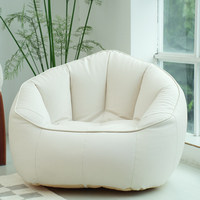 Pouf en cuir PU moderne et minimaliste, résistant aux taches, fauteuil compact, pouf individuel pour petits appartements, chambre, balcon, décontracté