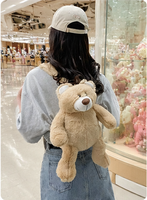 Sac à dos en peluche brodé super doux grande capacité, design polyvalent japonais et coréen, nouveau modèle mignon Panda Niche Lapin