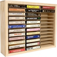 Étagère murale en bois rustique vintage américaine, durable, à cinq niveaux, pour CD, cassettes et disques vinyles, couleur personnalisable
