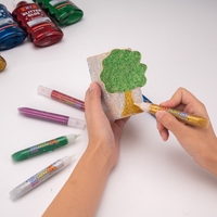 Peinture pailletée 3D DIY 10,5 ml, colle non toxique, stylo pailleté pour enfants, dessin artistique, contour de poster, artisanat manuel, bricolage scolaire