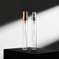 Flacon de parfum en verre transparent de 10 ml avec atomiseur à fine brume pour échantillons de voyage et emballage d'huiles essentielles