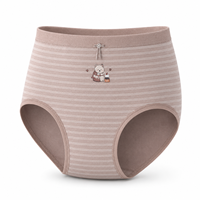 Al por mayor Bragas de mujer a rayas con estampado de oso, de tiro medio, suaves, transpirables, de alta elasticidad, con refuerzo antibacteriano 10A, para uso diario, Bow Factory