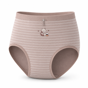 Culottes rayées à imprimé <span class=keywords><strong>ours</strong></span> pour femmes, taille mi-haute, douces, respirantes, très extensibles, avec entrejambe antibactérien 10A, vente en gros, direct usine, OEM - Product Image 1