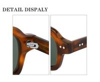 Lunettes de soleil rétro à petite monture carrée 4 couleurs classiques en acétate hors du cercle tendance hommes et femmes