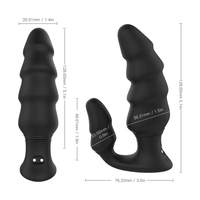 Masseur de prostate à télécommande en silicone souple S-hande IPX7 9 modes de vibration Perles anales vibrantes
