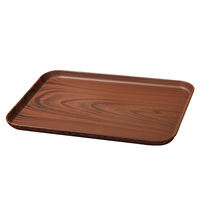 Ensemble d'assiettes en plastique imitatif en bois durable pour plateau à collation, gâteau, fruits, sushi, petit déjeuner, vaisselle de fête