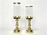 Porte-bougie Hurricane, élégant chandelier à tige haute, bougie pilier en option, taille et finition personnalisables pour table de mariage et décoration intérieure