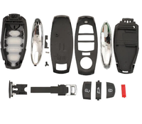 Coque de clé de voiture à distance en ABS noir de haute qualité avec 4 boutons, petite coque de protection pour clés VW Touareg 2010-2018