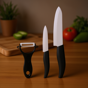 Ensemble de couteaux en céramique Excelsa avec éplucheur 15x2.5x3.5 cm Noir - Product Image 3