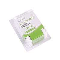 Kit de soins hôtelier personnalisé, cotons-tiges à double tête en forme de gourde, 55 pièces, bâtonnets en plastique, emballés sous blister