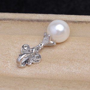 จี้เงินแท้ S925 ลายดอกไม้สไตล์วินเทจ พร้อมตัวล็อคแบบ DIY ประดับด้วยลูกปัดทรงข้าวสาร ไข่มุก A6040 และจี้ตกแต่ง - Product Image 4