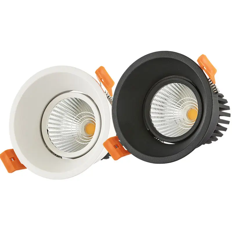 Foco LED Interior para cocina, 7W, empotrado, Blanco, Negro