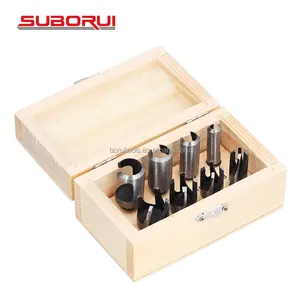 SUBORUI-Juego de brocas cortadoras de madera de espiga para carpintería, herramienta de corte para agujeros avellanados, 8 unidades