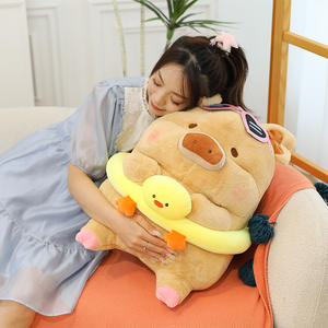 LuLu Cross-Border <span class=keywords><strong>Cochon</strong></span> En Peluche Jouet Coucher De Soleil Plage Chocolat Peau Noire Poupée PP Coton Rempli Lavé Couette pour Cadeau D'anniversaire - Product Image 3