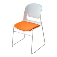 Chaise de bureau minimaliste multicolore en plastique sans accoudoirs pour formation, mahjong, échecs, cartes, employés, conférence
