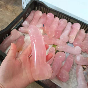 Middelgrote Ongeveer 14Cm Natuurlijke Handgemaakte Gepolijste Roze Kristallen Massage <span class=keywords><strong>Dildo</strong></span> Rose Crystal <span class=keywords><strong>Penis</strong></span> Genitaliën - Product Image 4