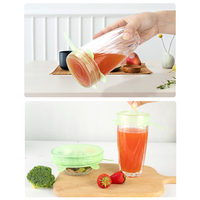 Couvercles extensibles en silicone sans déchets, couvercles réutilisables en silicone pour les restes de nourriture, bols à fruits, pots, tasses et bocaux, 8 pièces