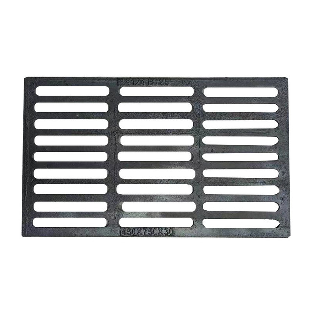 Gully Drainage Sewer Grates with Frame Heavy Duty 400*600 Ductile Iron Trench Drain Grating Systems Black EN124 B125 Standard