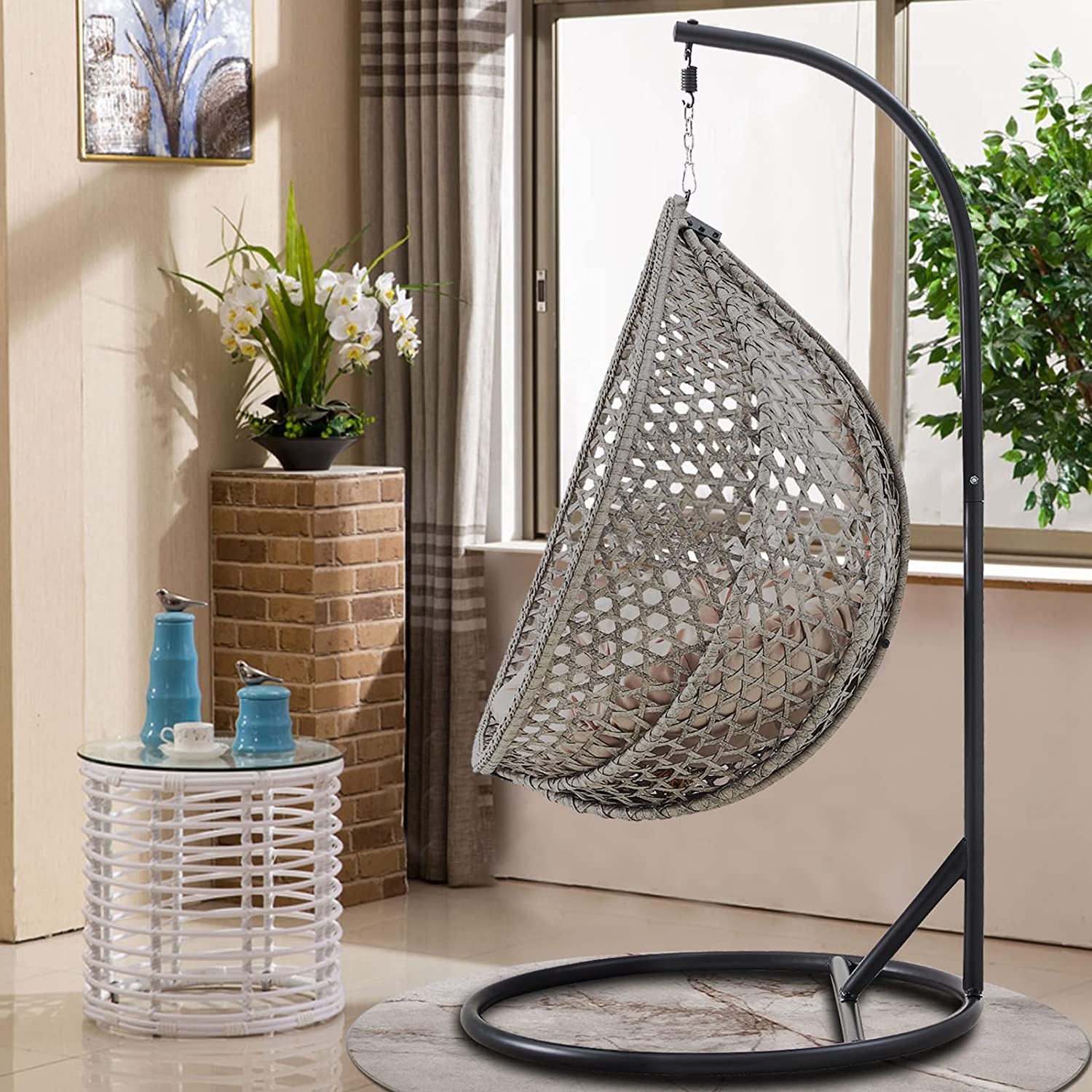 GARDEN Large Hanging Egg Swing Chair for Outdoor & Indoor