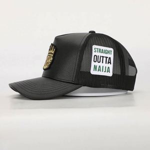 Gorra Trucker de Malla de Cuero PU con Logotipo Bordado de 5 Paneles, Personalizada OEM de Alta Calidad, Certificación BSCI - Product Image 3