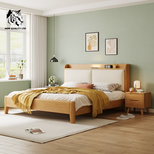 china supplier best price customized large stock dropshipping 1.8m king <b>bed</b> modern design bedroom furniture wooden king <b>size</b> <b>bed</b> - Product Image 2