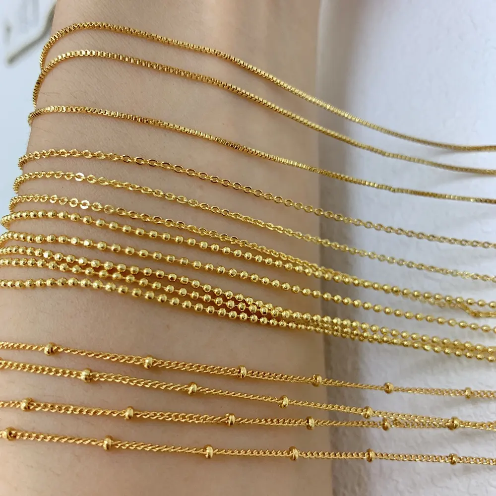 Wholesale High Quality 45cm Metal Necklace Chain Bulk Gold Plated For Jewelry Making Accessories