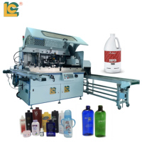 Máquina de serigrafía automática de envases cosméticos de 1 color para botellas de champú de forma plana de plástico