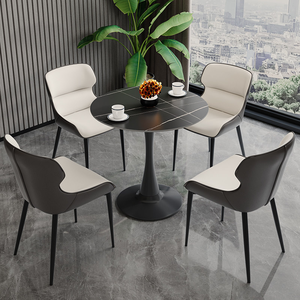 Table Ronde Moderne de Luxe en Métal avec Panneau en Pierre Style Café & Restaurant Mobilier pour Hôtels Salles de Séjour Fabriqué en Chine - Product Image 6