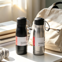 Bouteille d'eau isotherme à double paroi sans BPA de grande capacité 500 ml avec corde, personnalisable