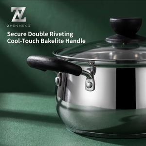 Batterie de cuisine 4 pièces en acier inoxydable poli miroir, avec poignées anti-chaleur, pour cuisinière à induction – Vente Flash - Product Image 3