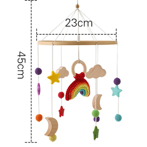 Mobile bébé <span class=keywords><strong>en</strong></span> macramé, jouets suspendus faits à la main, cloche de lit, berceau, mobile bébé <span class=keywords><strong>arc</strong></span>-<span class=keywords><strong>en</strong></span>-<span class=keywords><strong>ciel</strong></span> <span class=keywords><strong>en</strong></span> feutre - Product Image 3